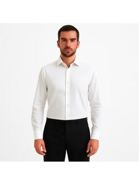 Men's Massimo Dutti White Dress Shirt US Neck 16.5